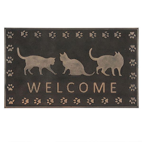 玄関マット 屋外 業務用 泥落とし 屋内 おしゃれ 洗える おしゃれ ドアマット 滑り止め かわいい welcome 新生活 送料無料 ネコ 猫 | 