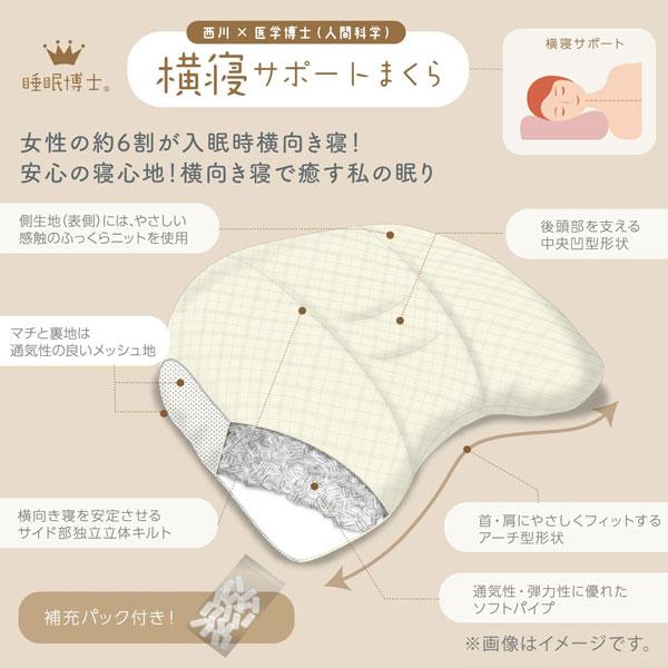 西川 まくら 睡眠博士 横寝サポート枕 医学博士と共同開発 枕 低め 洗える 仰向けが多い方向け 横向き 対応 高さ調節可能 乾燥時間が早くなり時短 | 西川 | 01