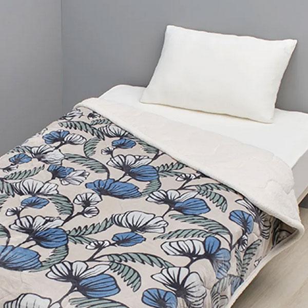 西川 キルトケット 西川 フィンレイソン Finlayson シープボア 花 フラワーパターン シングル モコモコ あったか 東京西川 花柄 はな柄 寝具 FE05803014 | 西川 | 01