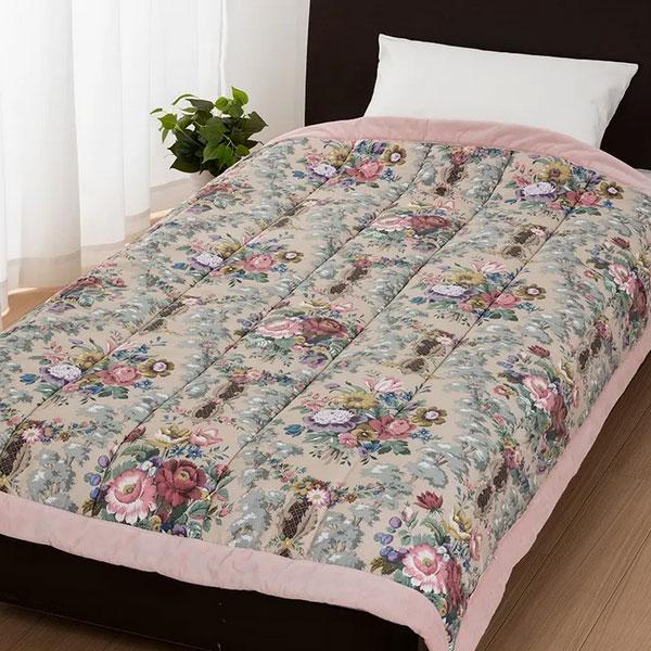 西川 キルトケット サンダーソン 肌掛け布団 シングル 洗える 花 フラワーパターン フラワー フラワーデザイン シングルサイズ 洗濯機 花柄 FE05803014 | 西川 | 01