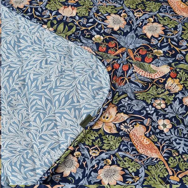 西川 ベッドスプレッド ウイリアムモリス いちご泥棒 綿100％ 西川 モリスギャラリー ウィリアムモリス ウォッシャブル 185×275cm | 西川 | 03