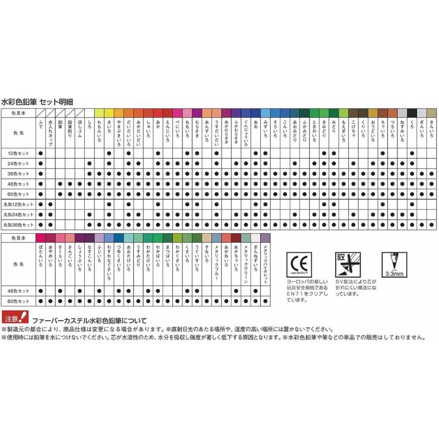 シャチハタ ファーバーカステル 水彩 色鉛筆 平缶 60色セット TFC-WCP60C |  | 05