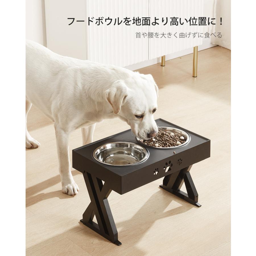 フードボウル スタンド セラミック 猫型 傾斜 食器 テーブル 角度調整可能 スタンド付き シングルボウル 犬 餌入れ ペット 木製スタンド ネコ