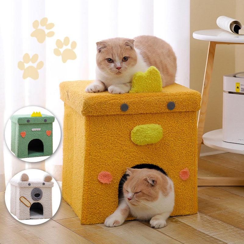 キャットベッド 猫ベッド ペットハウス 折りたたみ式 ふわふわ あったか 冬 猫ハウス 収納ボックス ペット用 可愛い 犬 猫 小型犬 かわいい おしゃれ Jxe575 Select Ebisu Mart 通販 Yahoo ショッピング