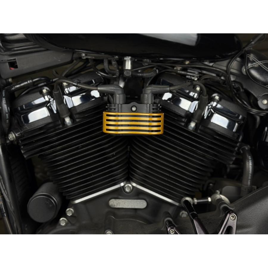 SCMオリジナル コイルカバー ゴールド M8ソフテイル用