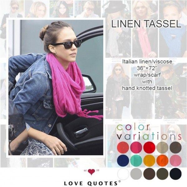 LOVE QUOTES（ラブクオーツ）Italian linen hand knotted tassel wrap scarf【イタリアンリネンハンドノット】 | LAセレブ