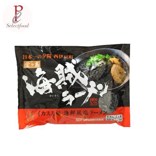 ラーメン 取り寄せ イカ墨入り麺 2食 海賊ラーメン 生めん 西伊豆