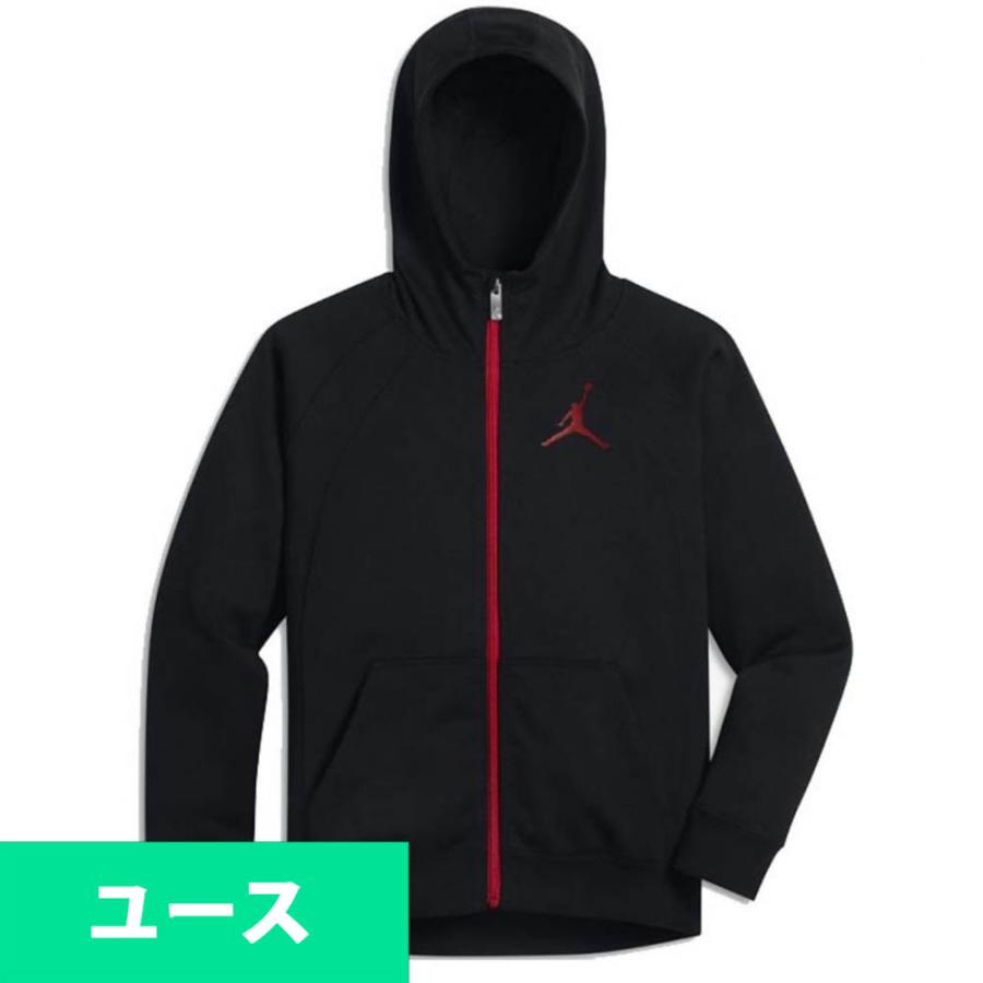 JORDAN パーカー/フーディー キッズ/ユース Full Zip Jumpman Hoodie ナイキ/Nike Black/Red｜selection-basketball