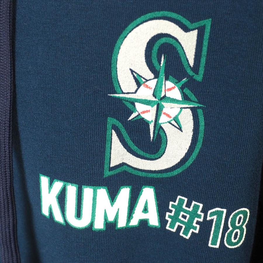 MLB パーカー マリナーズ 岩隈久志 Kuma/クマ ベア ネイビー レア