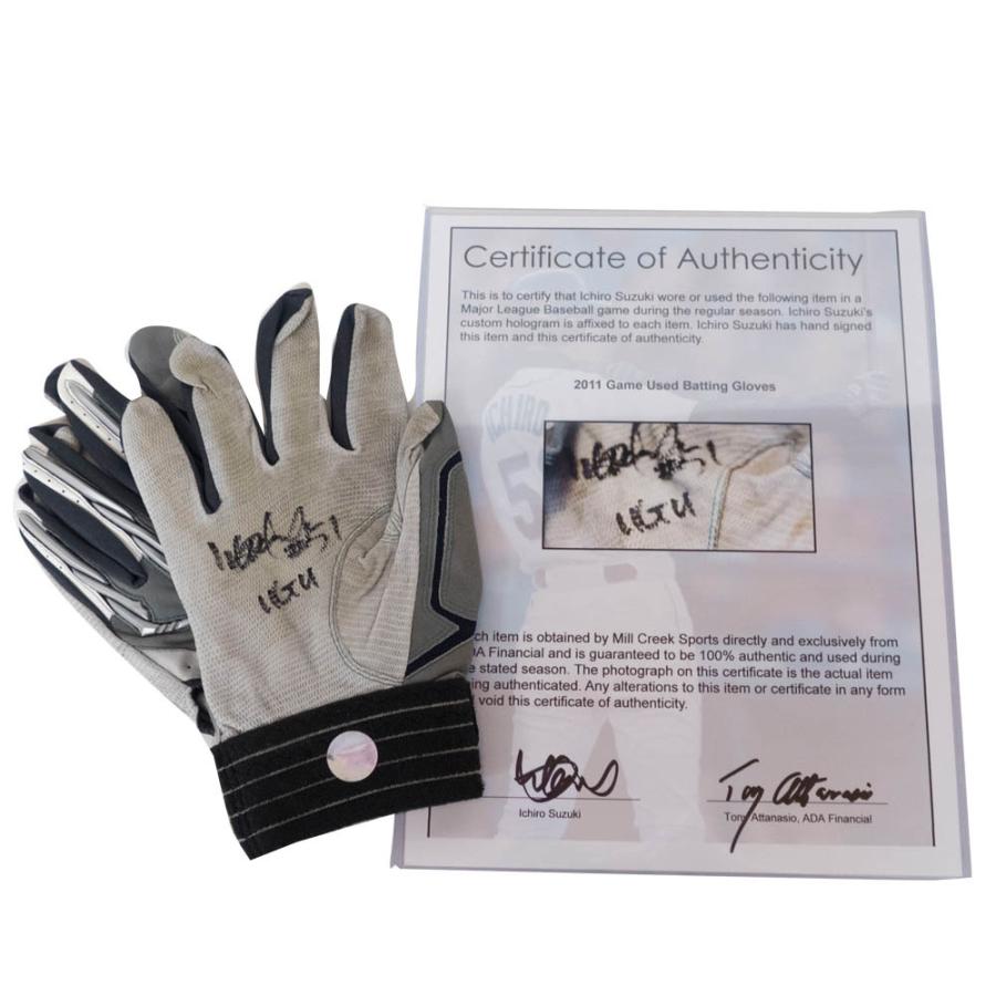 MLB イチロー マリナーズ 直筆サイン バッティンググローブ 実使用 Autographed 2011 Game Used Batting Gloves デッドストック｜selection-basketball｜05