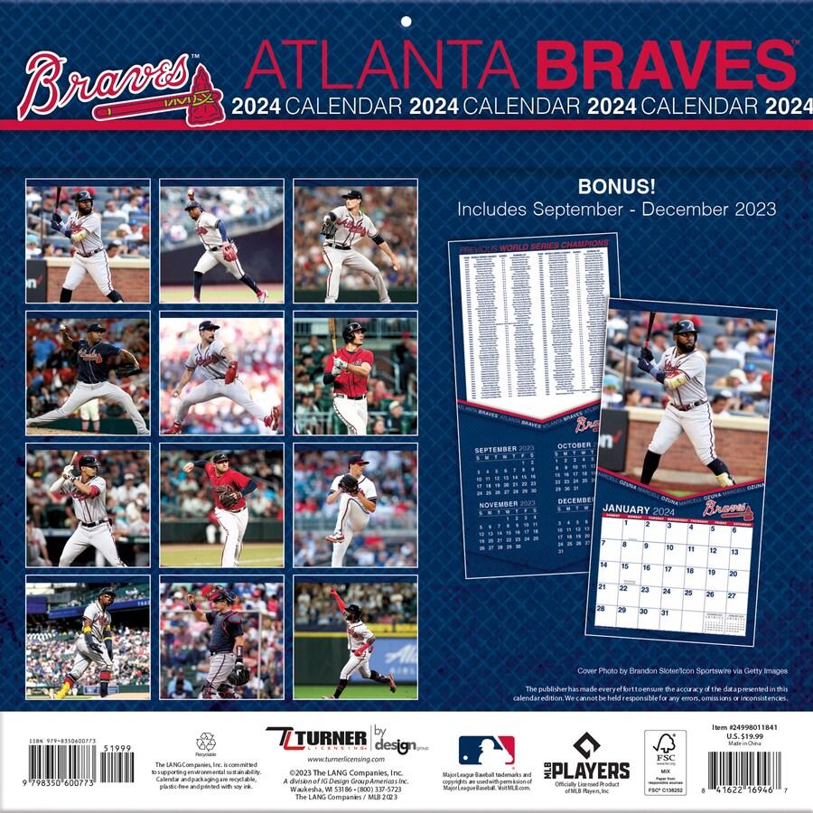 MLB ブレーブス カレンダー 2024 Team 壁掛け Wall Calendar