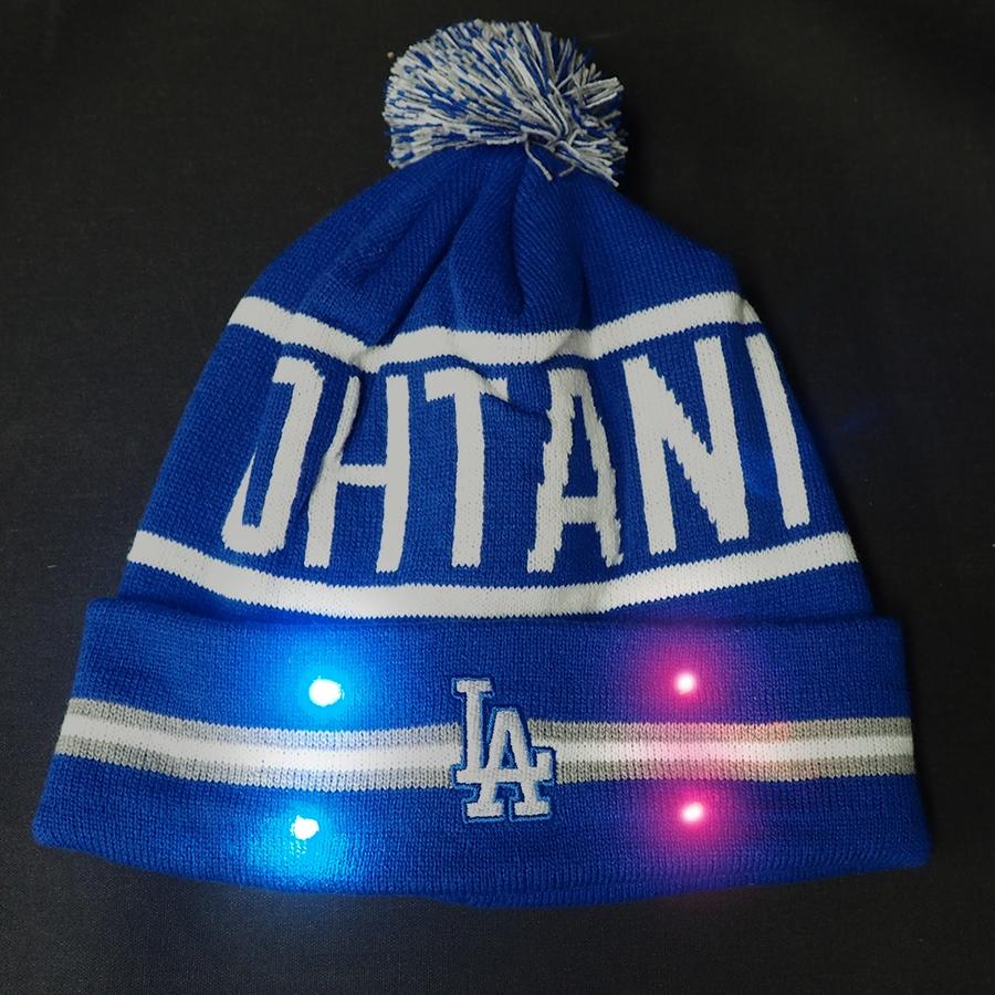MLB 大谷翔平 ドジャース ニットキャップ ライトアップ LED Light Up