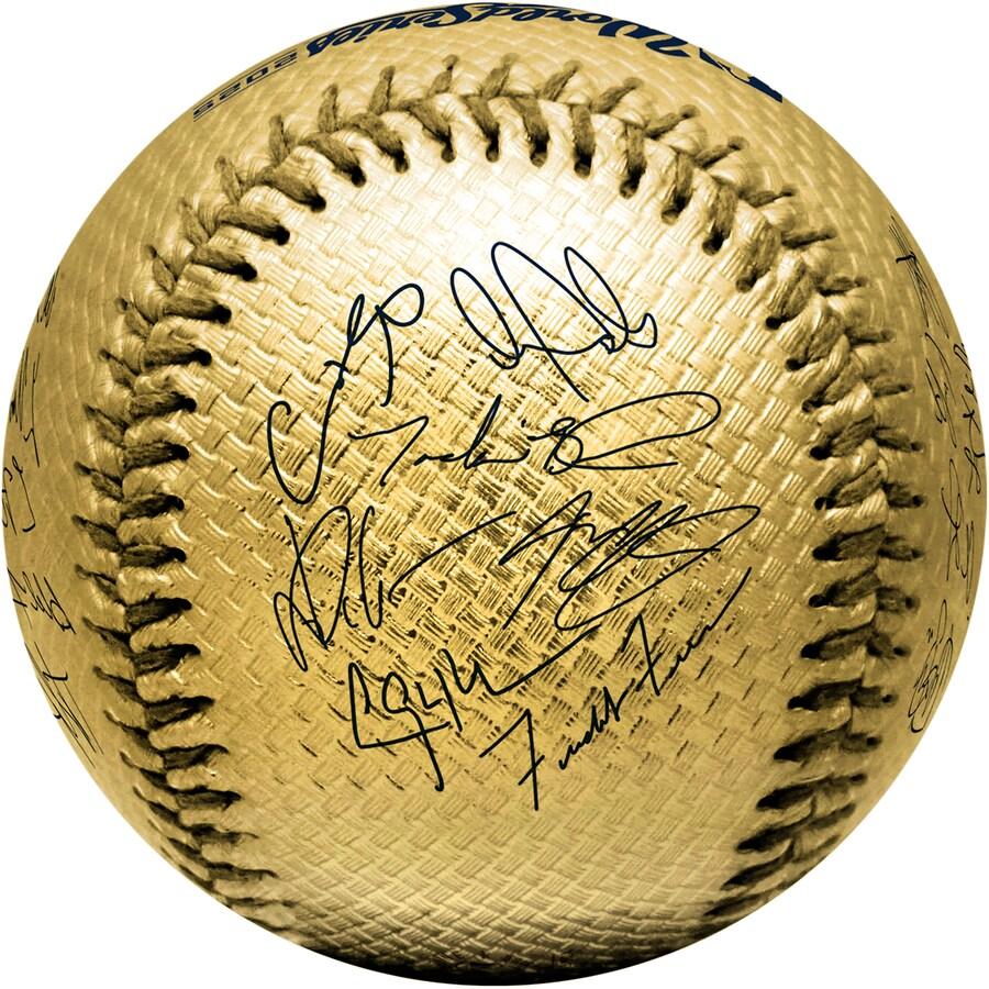 MLB ドジャース ボール 限定2025個 ワールドシリーズ2025優勝記念 Facsimile Signature Replica Gold Baseball ケース付き Rawlingsの画像