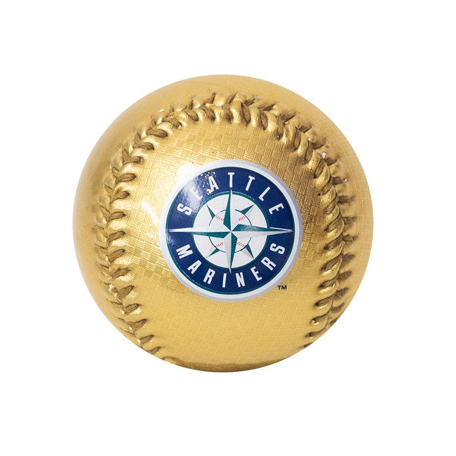 MLB マリナーズ ボール 【球場限定品】AL West Division Champions 2025 Baseball With UV Protection Display Case Rawlings ゴールド 2512mblの画像