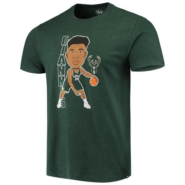 NBA ヤニス・アデトクンボ ミルウォーキー・バックス Tシャツ Bobblehead T-Shirt 47 Brand Heathered  Green｜selection-basketball｜02