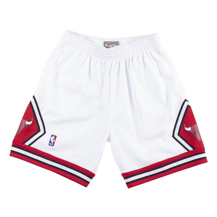 NBA シカゴ・ブルズ ショートパンツ/ショーツ スウィングマン ミッチェル＆ネス/Mitchell & Ness ホワイト トレーニング特集2203MN特集｜selection-basketball