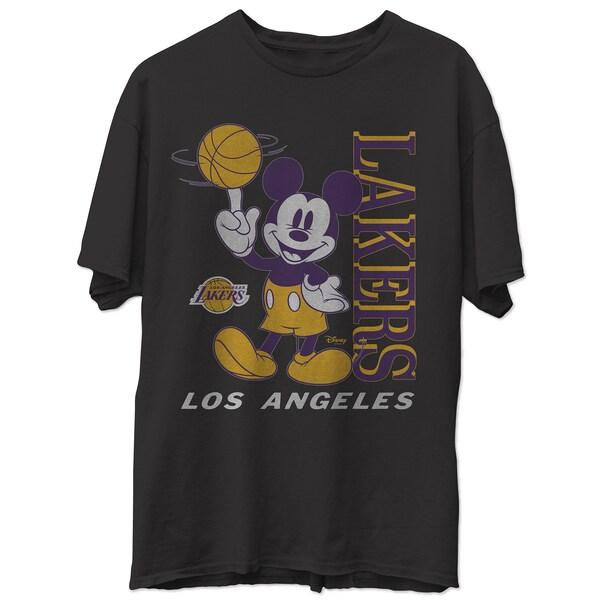 【誠実】 ミッキーマウス ディズニー Tシャツ ロサンゼルス・レイカーズ NBA Disney ブラック Food Junk T-Shirt Baller Mickey Vintage 半袖