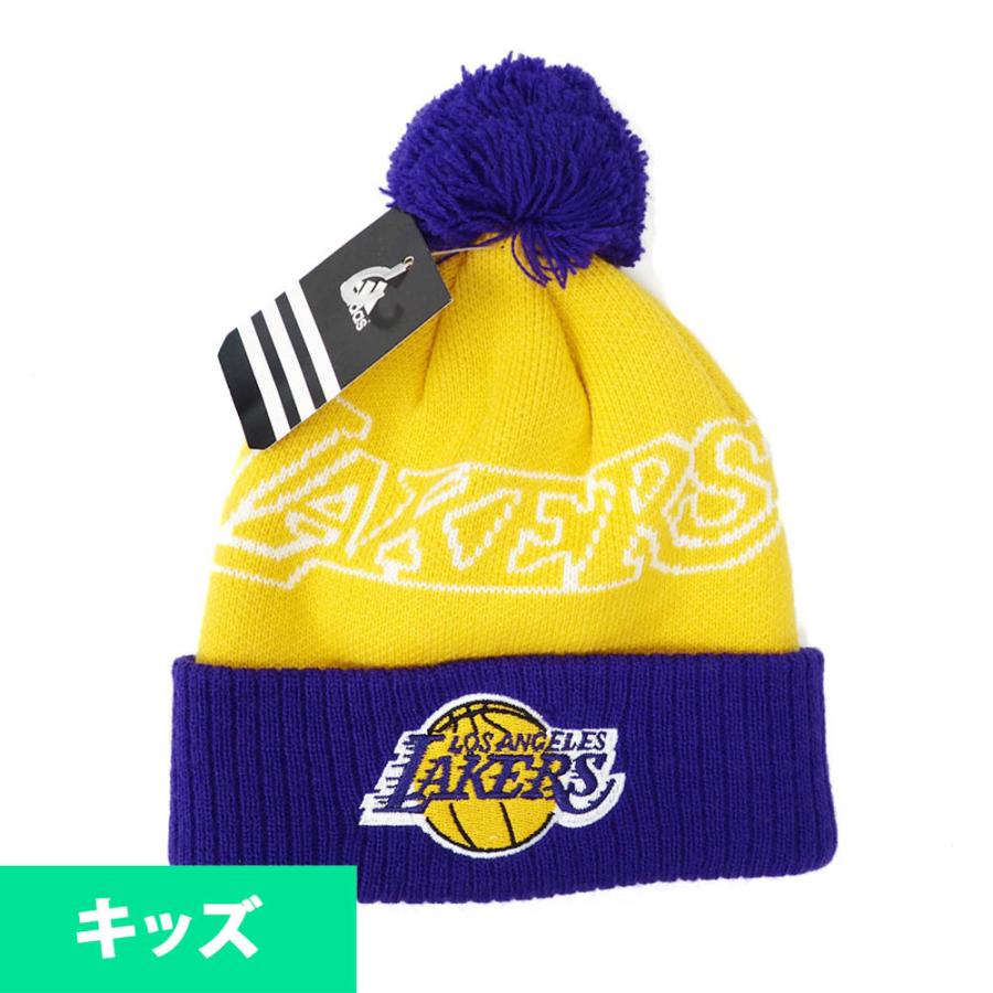 Lakers Hardwood Classics ニット帽　セット bboy adidas（アディダス） レイカーズ ニットキャップ ニット帽 NBA キッズ