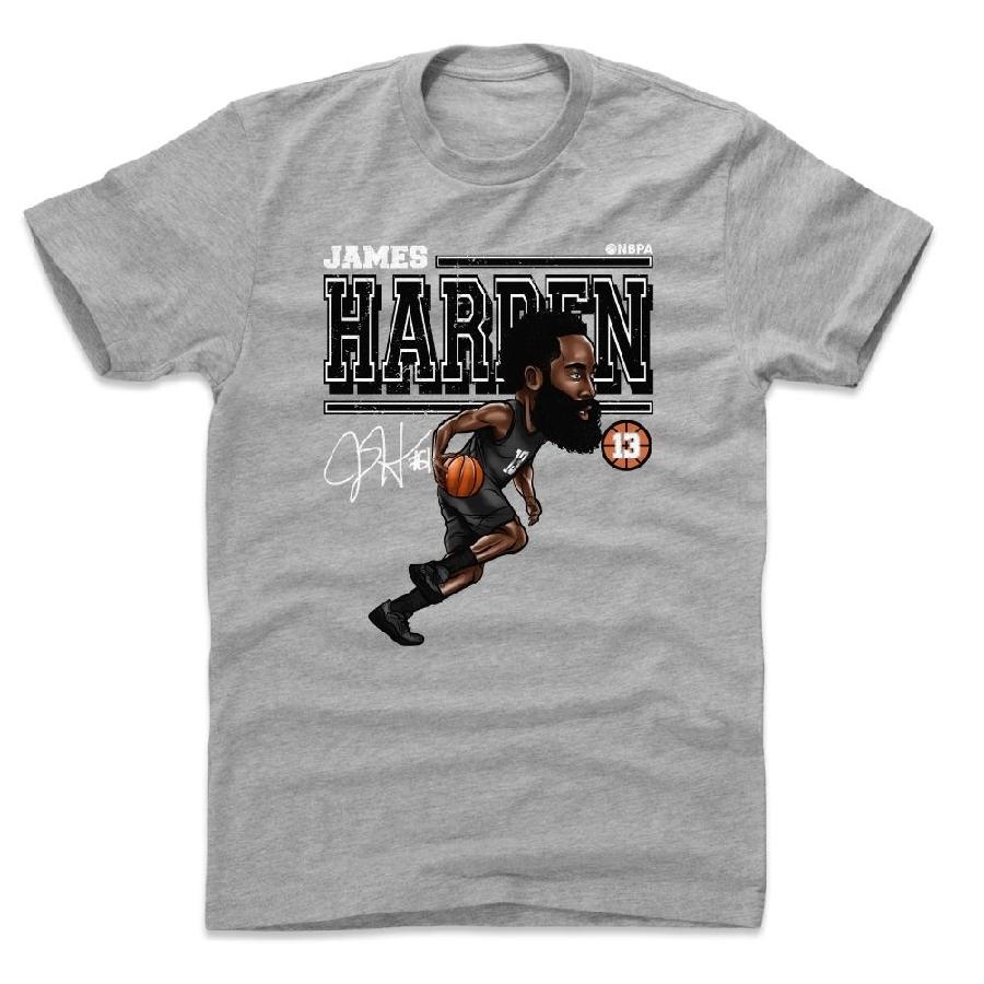 ジェームズ・ハーデン Tシャツ NBA ブルックリン・ネッツ Cartoon T-Shirts 半袖 500Level ヘザーグレー｜selection-basketball