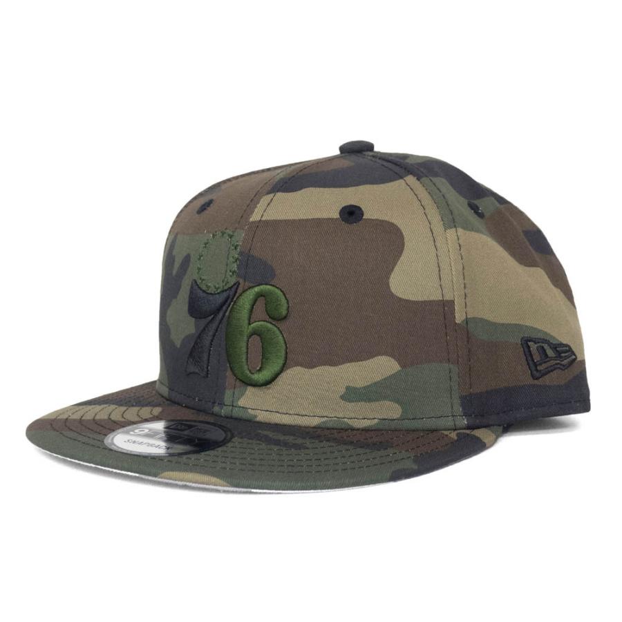 NBA 76ers キャップ Camouflage 9FIFTY スナップバック ニューエラ/New Era Woodland Camo｜selection-basketball