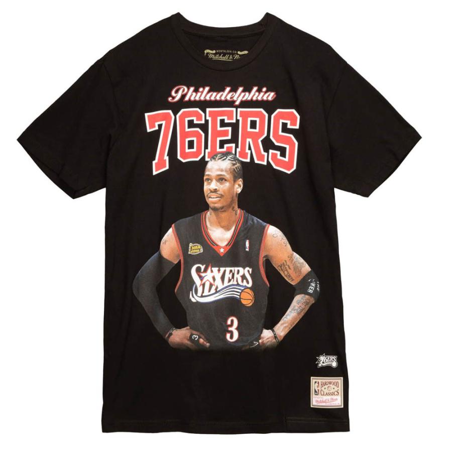 NBA アレン・アイバーソン 76ers Tシャツ ハードウッドクラシックス ミッチェル＆ネス/Mitchell & Ness ブラック