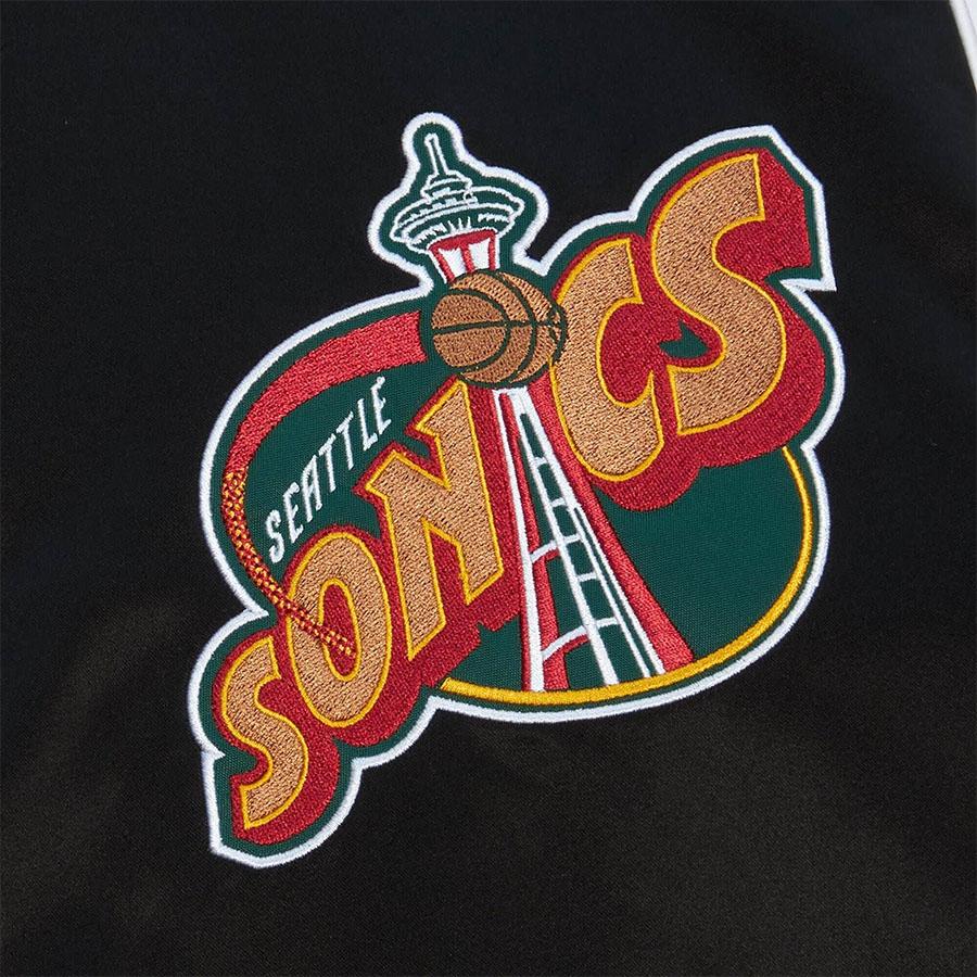 NBA シアトル・スーパーソニックス ジャケット サテン Team Origins Varsity Jacket ミッチェル＆ネス/Mitchell & Ness ブラック｜selection-basketball｜03