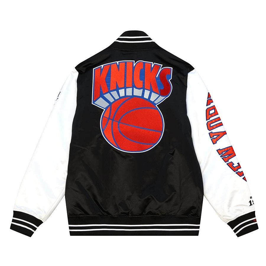 NBA ニックス ジャケット サテン Team Origins Varsity Jacket ミッチェル＆ネス/Mitchell & Ness ブラック｜selection-basketball｜02