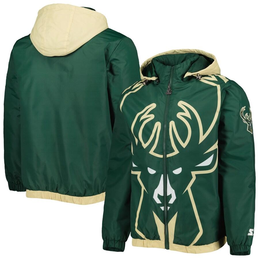 NBA ミルウォーキー・バックス　BUCKS　スタジャン　ストリート　ジャケット NBA ミルウォーキー・バックス ジャケット ビックチームロゴ トリプル