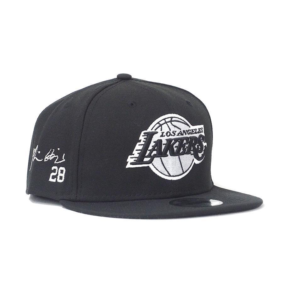 NBA 八村塁 レイカーズ キャップ サイン刺繍入り 59FIFTY Fitted Hat ニューエラ/New Era ブラック ホワイト