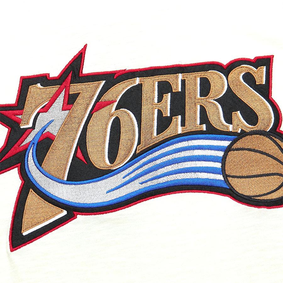 NBA 76ers Tシャツ ヴィンテージロゴ ロングスリーブ  ミッチェル＆ネス/Mitchell & Ness ブラック クリーム｜selection-basketball｜03