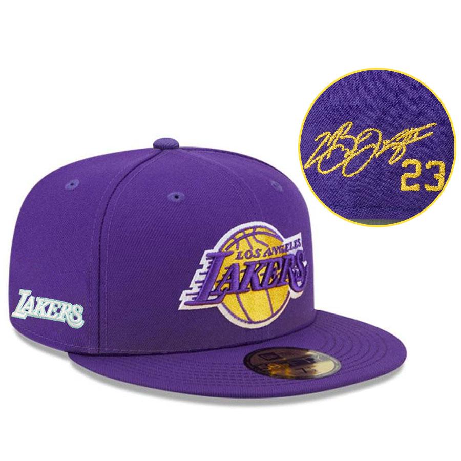 美品 レイカーズ 金刺繍 ベースボールキャップ メンズ レディース NBA NEW ERA（ニューエラ） NBA レブロン・ジェイムス レイカーズ キャップ