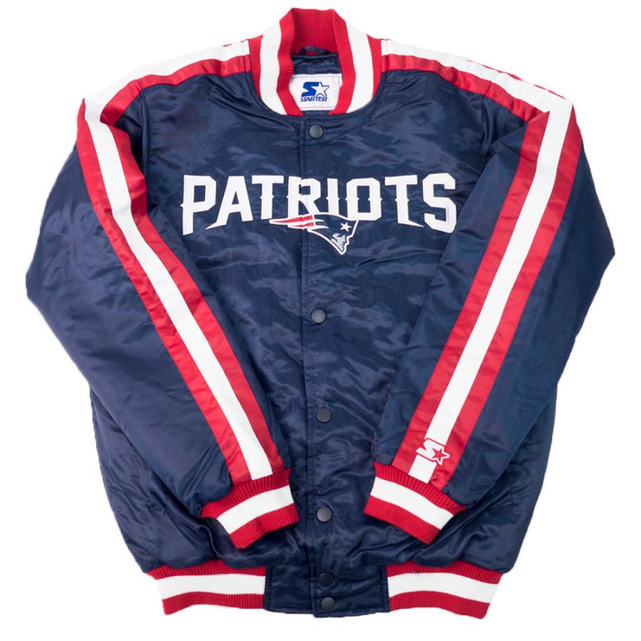 Nfl スタジアムジャンパー ペイトリオッツ ジャケット スタジャン ジ オーライン バーシティー サテン Starter Ocsl Nfl 1910jkt10 バッシュ バスケグッズ Selection 通販 Yahoo ショッピング