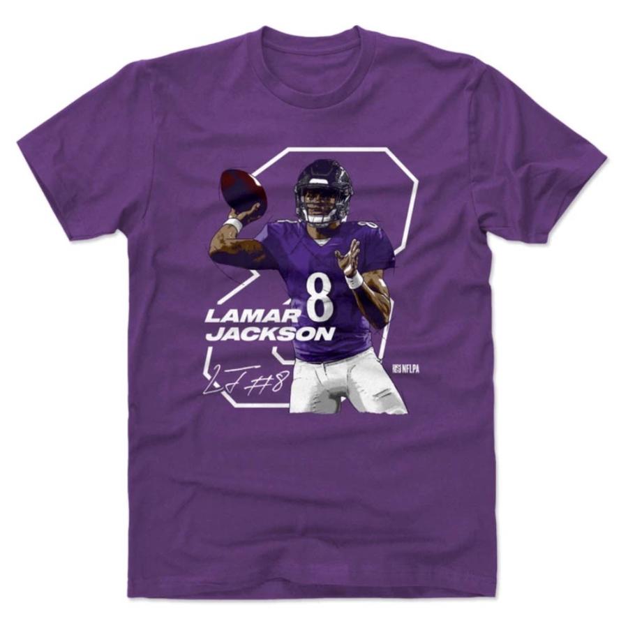 NFL ラマー・ジャクソン レイブンズ Tシャツ Player Art Cotton T-Shirt 500Level パープル｜selection-basketball