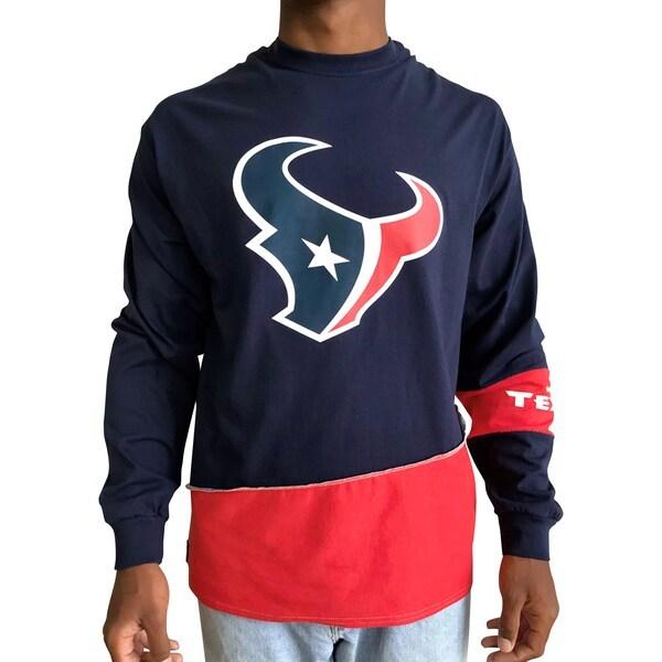 Nfl Upcycled Tシャツ テキサンズ リメイク Refried Apparel 半袖 Upcycled Angle ロングスリーブ レッド バスケグッズ Selection ロングスリーブ Nfl ref55 長袖 ネイビー バッシュ セール市場