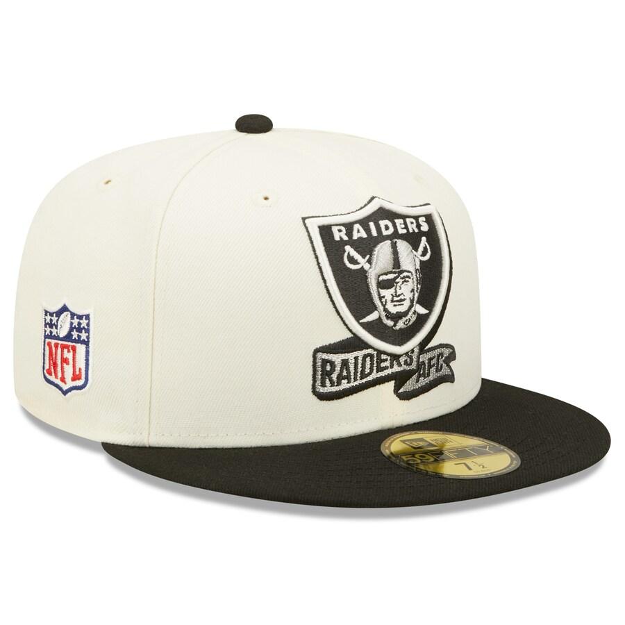 NFL レイダース キャップ 2022 サイドライン 59FIFTY Hat ニューエラ/New Era クリーム ブラック nfl