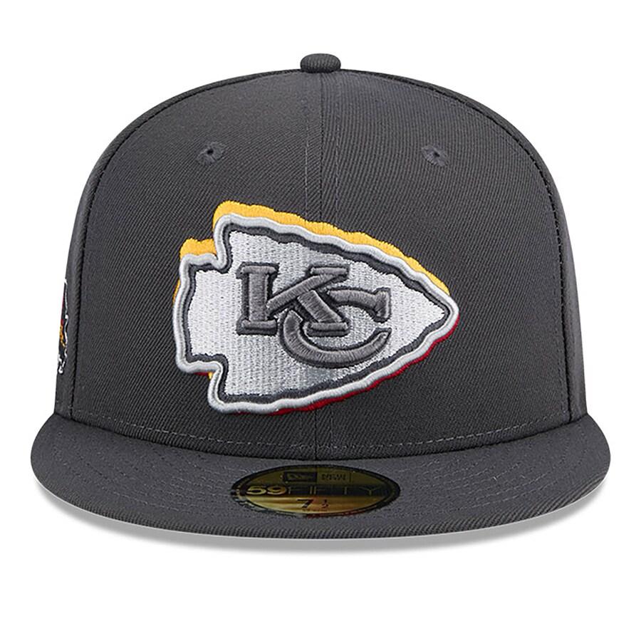 NFL チーフス キャップ ドラフト2024 Draft 59FIFTY Fitted Hat オンステージ ニューエラ/New Era グラファイト｜selection-basketball｜02