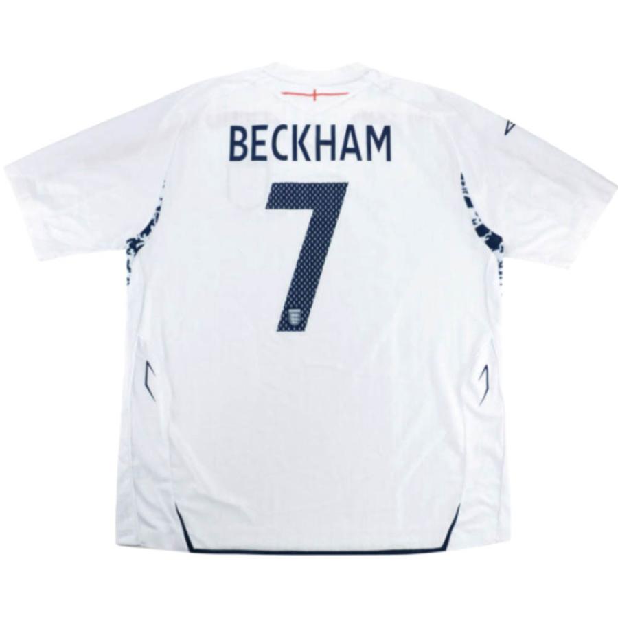 が大特価！ デビット ベッカム ユニフォーム イングランド代表 アンブロ Umbro ホーム ホワイト 2007-09 レプリカ メンズ 半袖