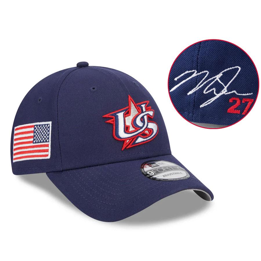 今だけ値下げ　trout 1/1 サイン入り　WBCアメリカ代表キャプテン NEW ERA（ニューエラ） WBC マイク・トラウト アメリカ代表 キャップ