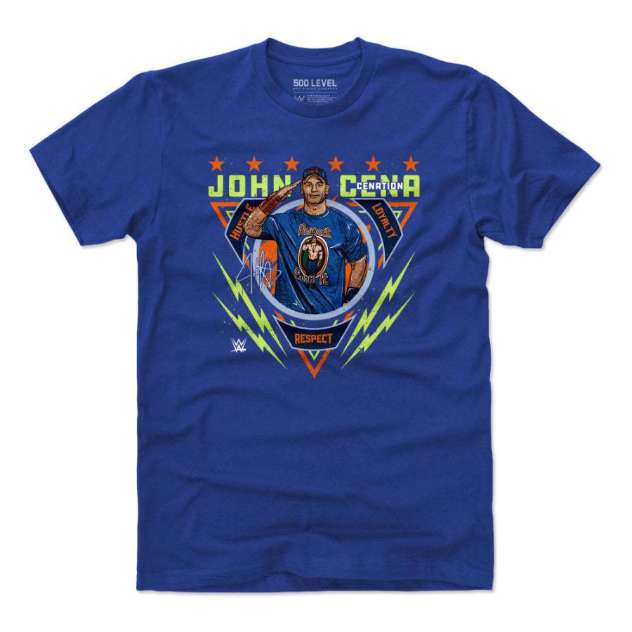 WWE ジョン・シナ Tシャツ Superstars Salute  500Level ロイヤルブルー｜selection-basketball