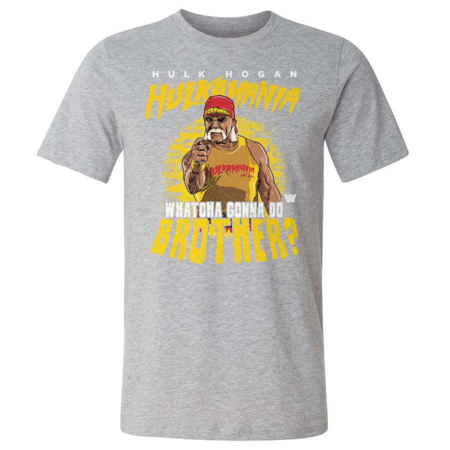 WWE ハルク・ホーガン Tシャツ Legends Hulkamania Whatcha Gonna Do Brother  500Level ヘザーグレー｜selection-basketball