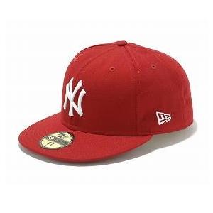 ヤンキース キャップ ニューエラ NEW ERA  MLB スカーレット ホワイト 59FIFTY カスタム カラー｜selection-j