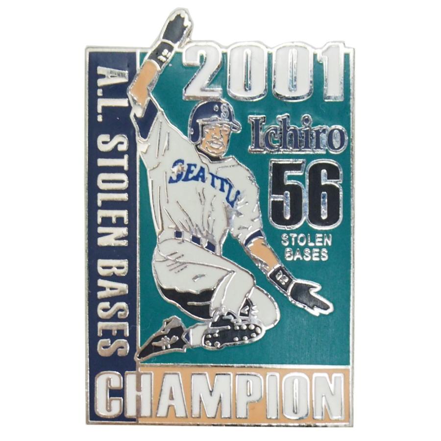MLB マリナーズ イチロー 2001 盗塁王 56 記念 ピンバッジ Pro