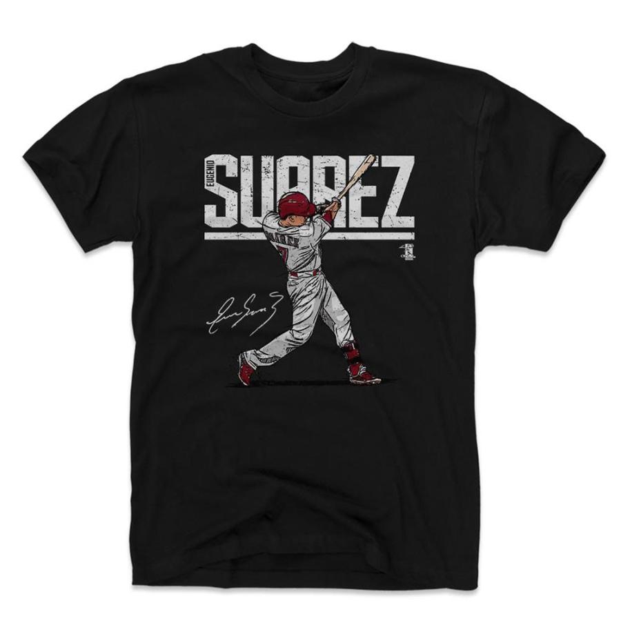 秋山翔吾 選手所属 MLB シンシナティ・レッズ Tシャツ エウヘニオ・スアレス Player Art Cotton T-Shirt 500Level ブラック 1112LV【OCSL】