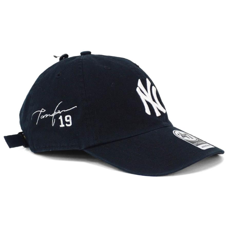 田中将大 キャップ ヤンキース 47 Brand ブラック MLB サイン刺繍 