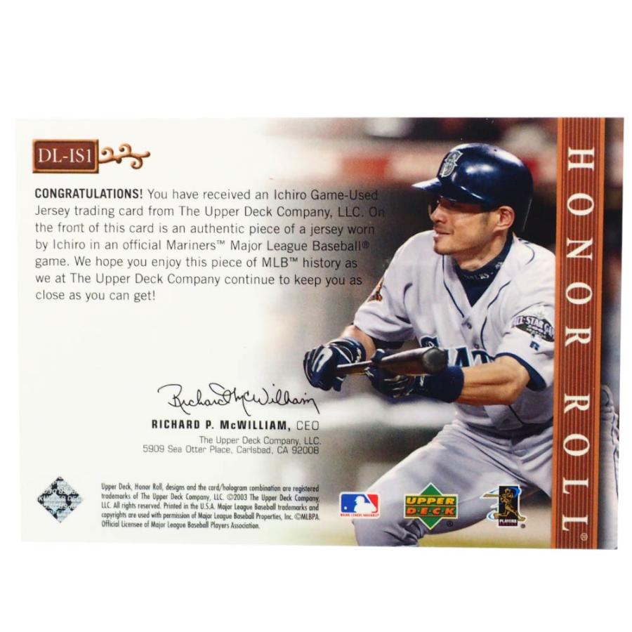 MLB イチロー シアトル・マリナーズ トレーディングカード/スポーツカード 2003 #DL-IS1 ゲーム ジャージ ネイビー Upper Deck｜selection-j｜02