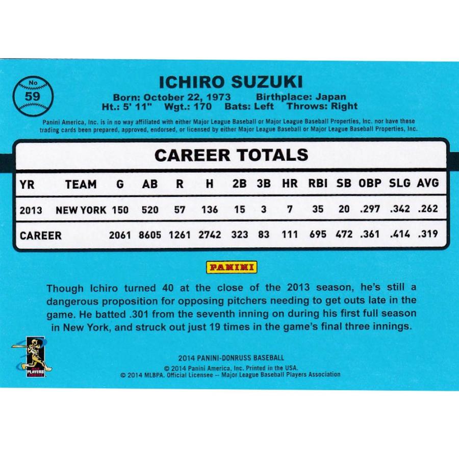 MLB イチロー マイアミ・マーリンズ トレーディングカード/スポーツカード 2014 イチロー #65 Panini｜selection-j｜02