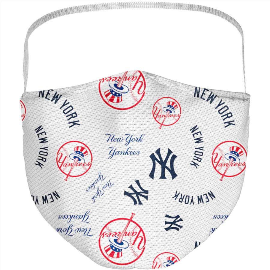 MLB ニューヨーク・ヤンキース マスク ファッションマスク Adult Team Logo Face Covering ホワイト mlb