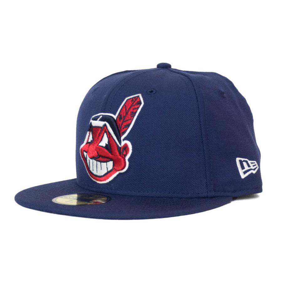 インディアンス キャップ MLB ニューエラ New Era ライトネイビー Retro Classic 59FIFTY Cap ワフー酋長ロゴ｜selection-j