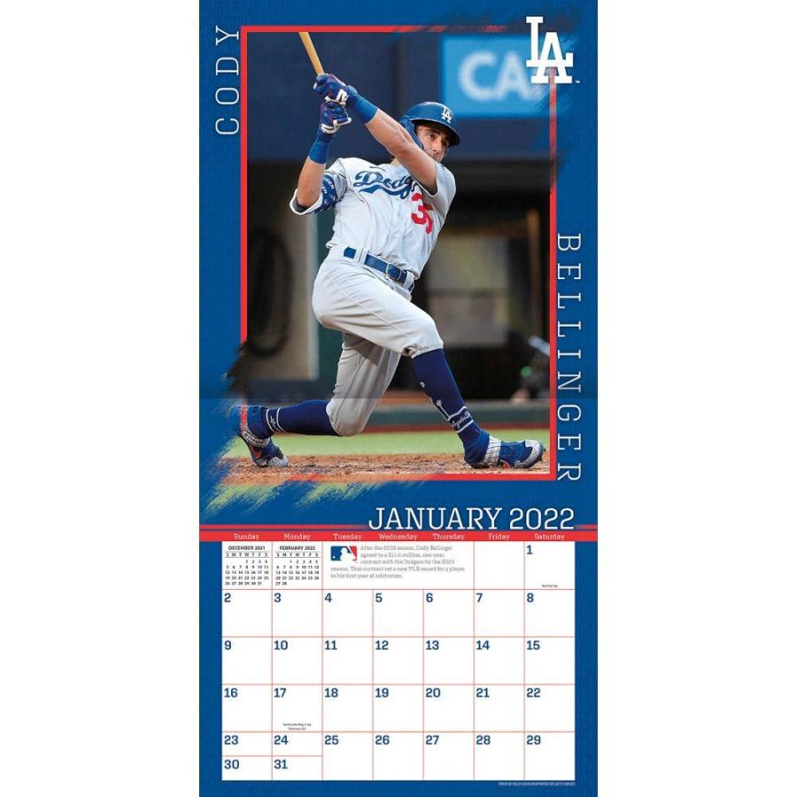 MLB カレンダー 2022年 コディ・ベリンジャー ドジャース 12X12 プレイヤー 壁掛け CALENDAR Turner｜selection-j｜03