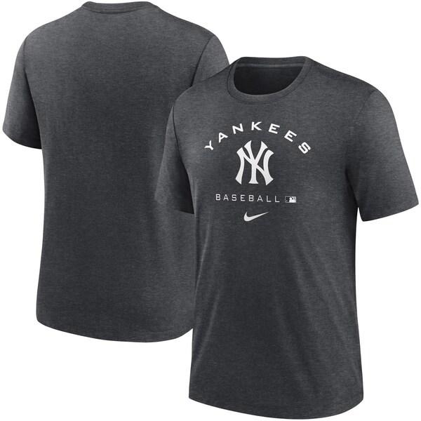 MLB ヤンキース Tシャツ 2022 選手着用オーセンティックコレクション Tri-Blend Tee ナイキ/Nike Charcoal Heather 07F｜selection-j｜02